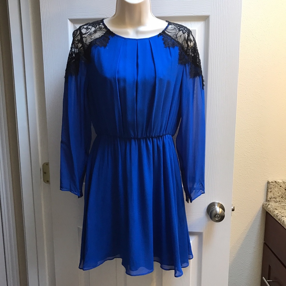 Alice + Olivia Lace Silk Dress